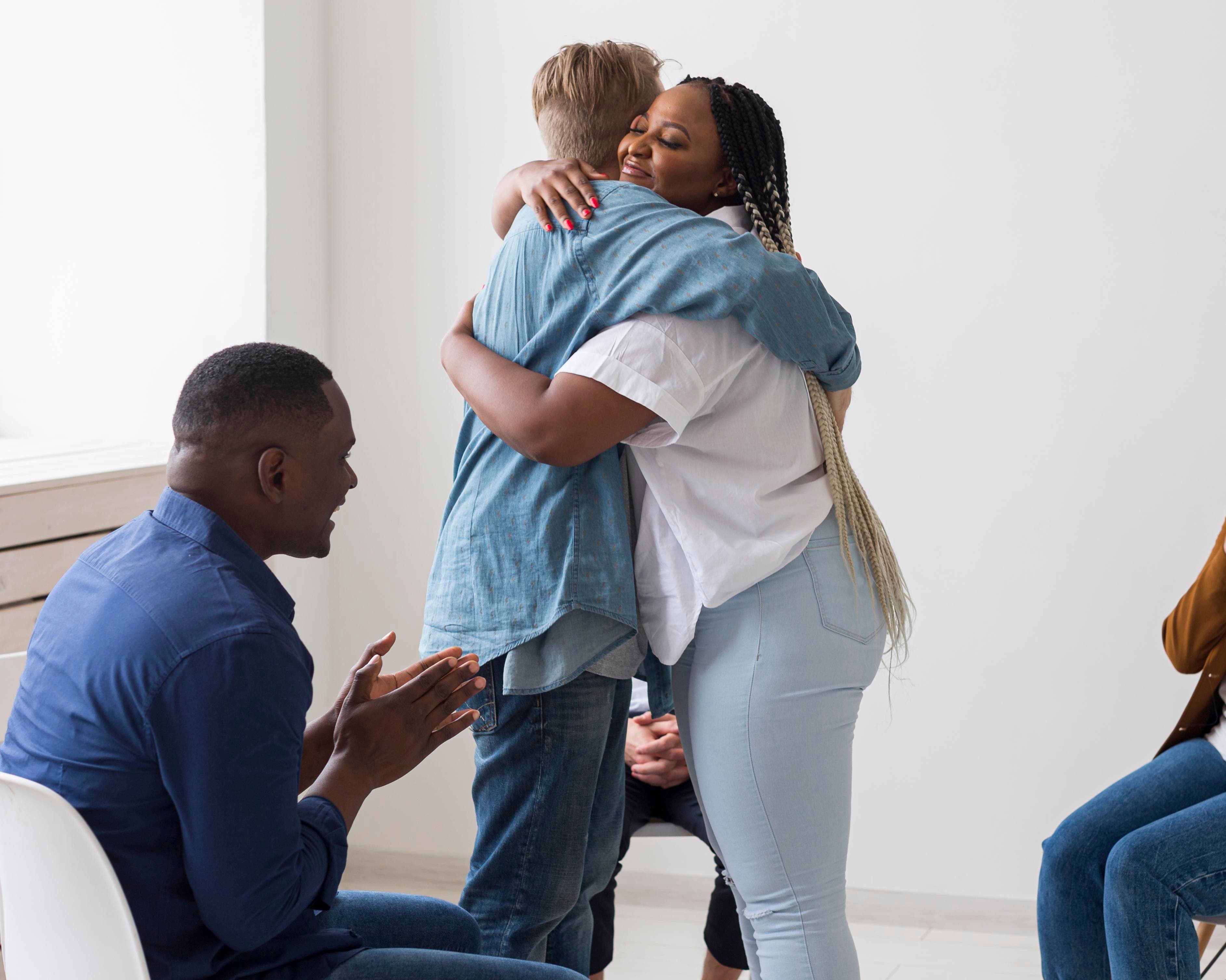 Youth in a counseling session or group mentorship
